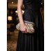 Evening Bag - Pleated Zebra Print w/ Leather Like Frame - Brown - BG-92089BR